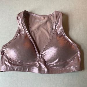 BEYOND YOGA • Metallic Pink Yoga Top •Size M • NWOT